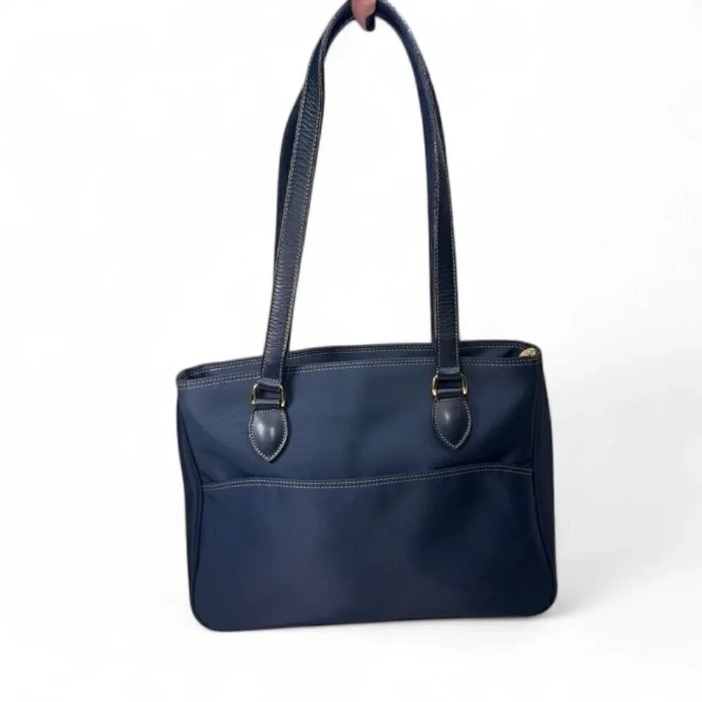 Valentino Garavani Sport Nylon and Leather Tote Bag Navy Blue